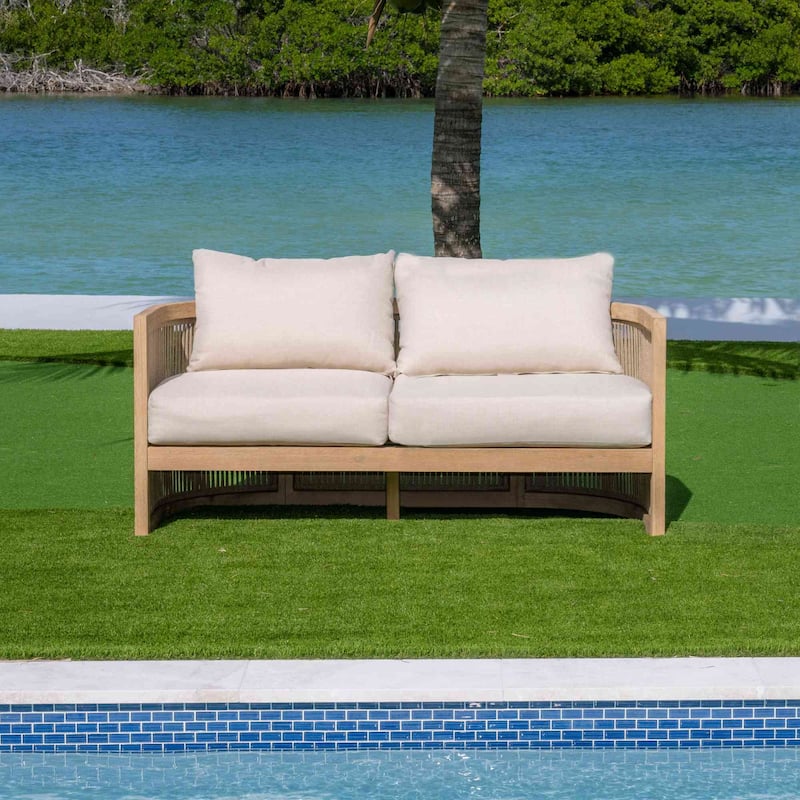 Panama Jack Cabo 4-Piece Loveseat Seating Set - Loveseat: 60"L x 28"W x 27"H