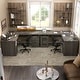 preview thumbnail 24 of 70, Modern Farmhouse L-Shape Desk with File Cabinet and Drawers, Homer Office Executive Desk with Charge Station