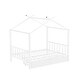 preview thumbnail 9 of 7, White Sleek Metal Cabin Platform Bed with House-Shaped Design, 2 Drawers - Twin Size