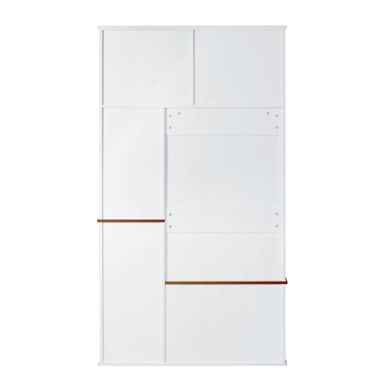 Modern Entryway Bench with Coat Rack, 3 Shelves, Drawers, 3 Hooks, and Storage