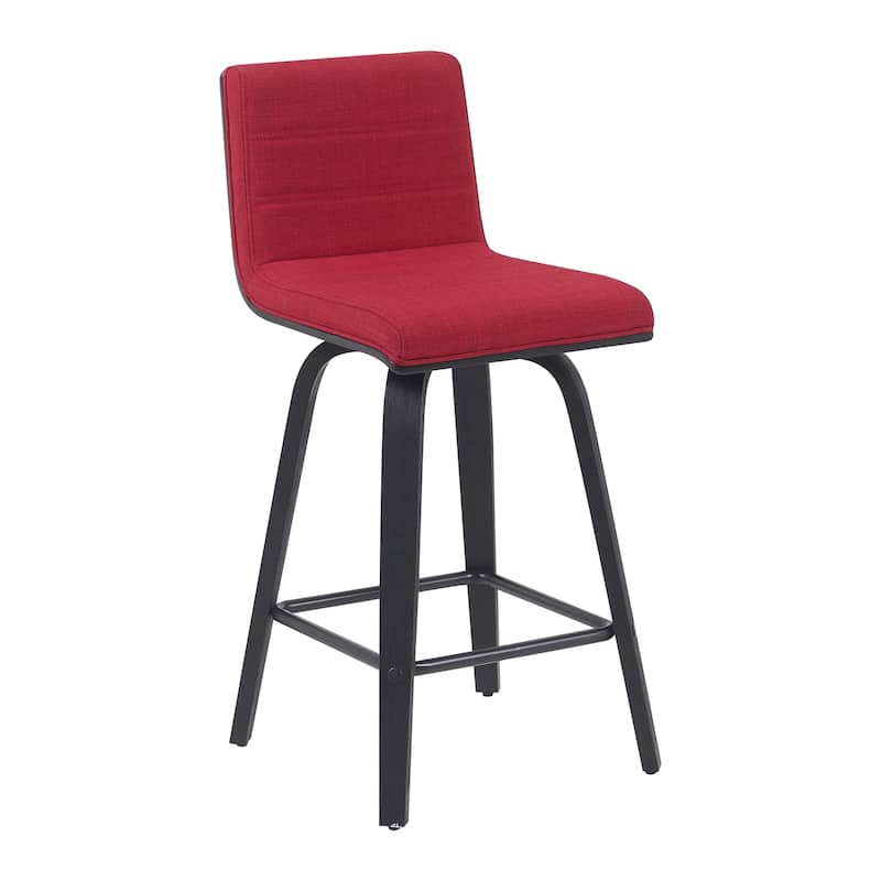 Skara Mid-Century Swivel Counter Stool, Upholstered Counter Height Chair with Bentwood Legs
