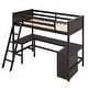 preview thumbnail 11 of 16, Stylish & Simple Twin Size Wooden Loft Bed with Ladder, Shelves and Desk, Solid Construction & Versatility galore, Espresso