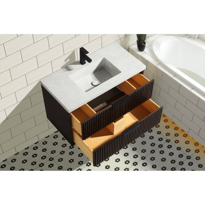 Ari Bath San Diego 36" Floating Bathroom Vanity Walnut