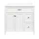 preview thumbnail 57 of 109, Vail 37" Bathroom Vanity with Cultured Marble Top Sink w/ Backsplash in White with White Basin