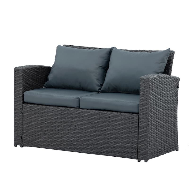 Outdoor Wicker Weaving Conversation Combo Set of 4