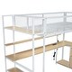 preview thumbnail 25 of 28, Twin Size Metal Gaming Loft Bed with Built-in Work Station & Storage Shelves, Space-Saving Bed Frame w/LED & Charging Station