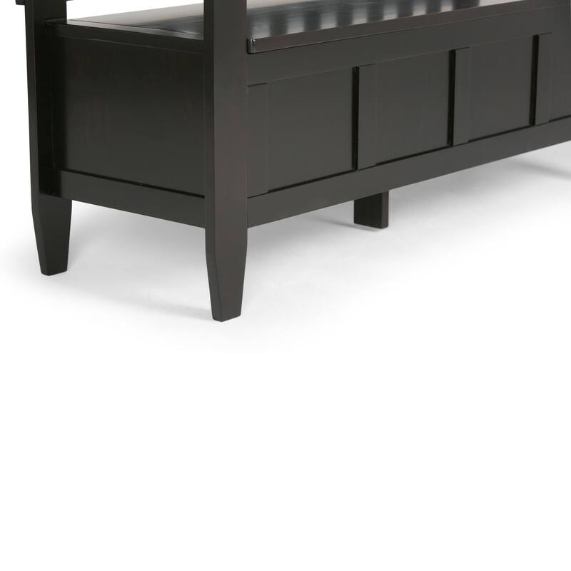 WYNDENHALL Riverside SOLID WOOD 48 inch Wide Contemporary Entryway Storage Bench - 20 inch wide