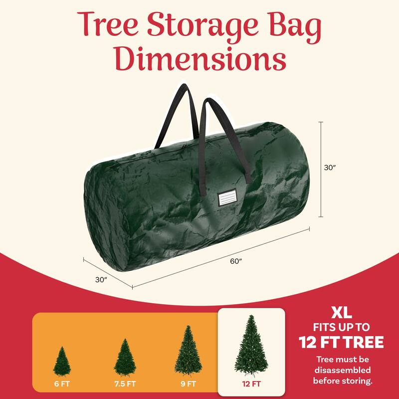 Christmas Tree Storage Bag for 12-Foot Artificial Trees Elf Stor (Green)