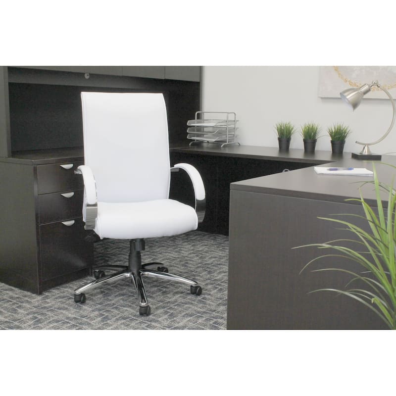 Boss CaressoftPlus Chrome Finish Executive Chair