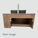 preview thumbnail 13 of 33, 36'' Single Bathroom Vanity with Glossy Sintered Stone Top, Light Wood & Dark Wood