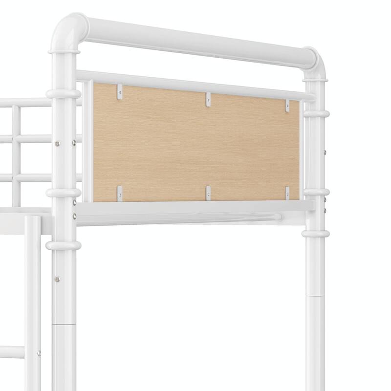 Metal Bunk Bed, Industrial Detachable Bunkbeds with Safety Guard Rails for Teens