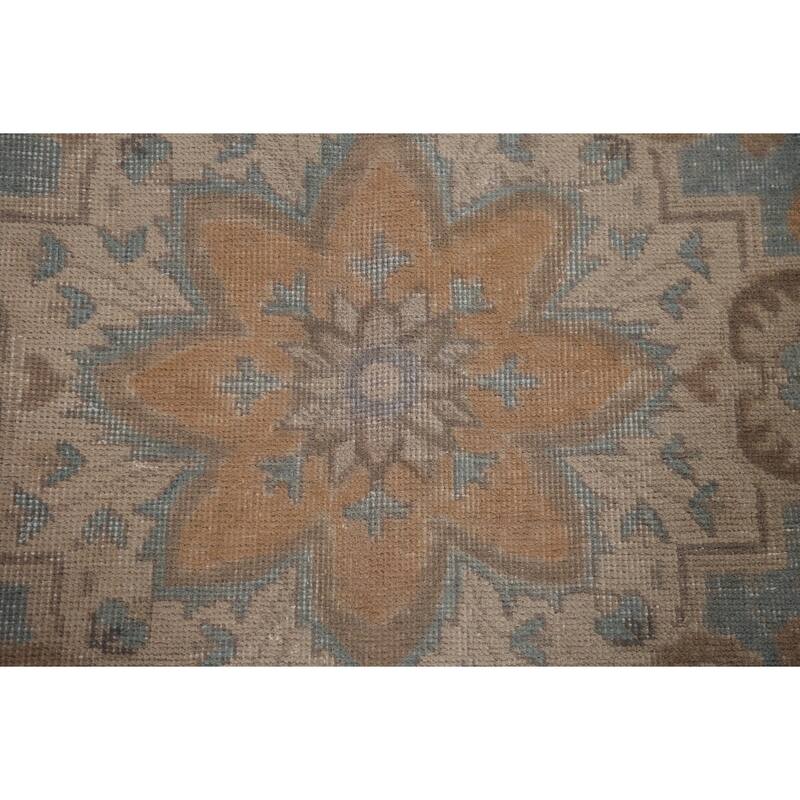 Hand Knotted Oriental 100% Wool Carpet Traditional Floral Greys & Charcoal Tabriz Area Rug - 12' 11'' X 9' 5''