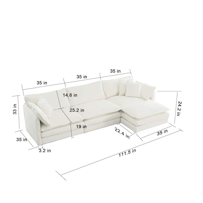 Cloud Chenille Upholstered Modular Sectional Sofa with DIY Combination Design