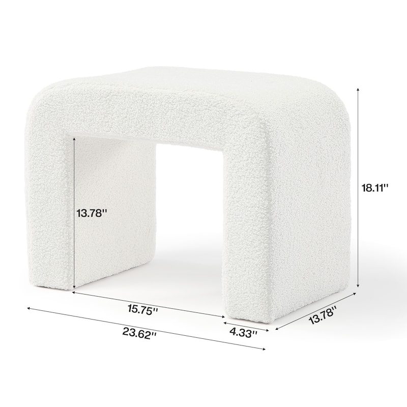 Modern Vanity Stool, Upholstered Ottoman, Arched Footstool, Sofa Footrest