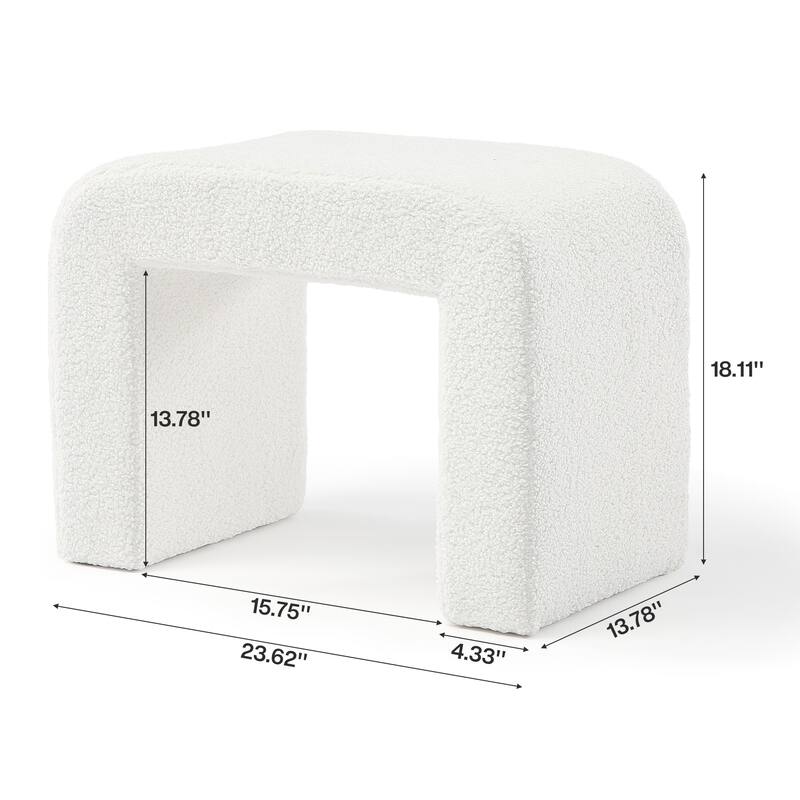 Upholstered Vanity Stool, Arched Ottoman Footrest, Dressing Chair Sofa Footstool Shoe Bench