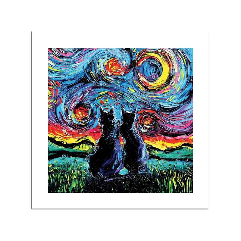 Van Gogh's Cats Fine Art Paper Print by Aja Trier - Multi