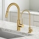 preview thumbnail 15 of 22, Kraus Oletto 1-Handle 2-Function Pulldown Kitchen Faucet BB - Brushed Brass w/ Water Dispenser Faucet