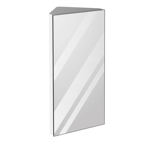 Shop Kleankin Triangle Corner Mirror Medicine Cabinet Wall Mounted With Door 3 Shelves Multipurpose Storage Organizer For Bathroom Overstock 32200889