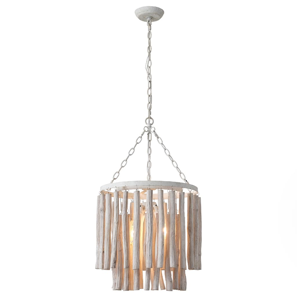 17 in. 4-Light Modern White Chandelier - 16.93 " D x 16.93 " W x 29.13" H