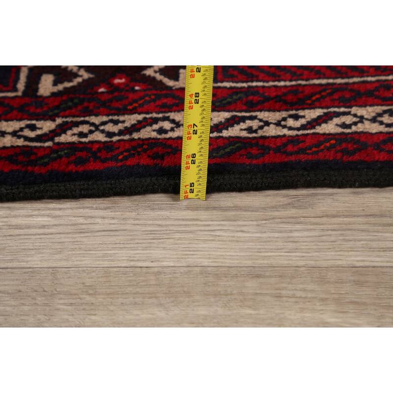 Tribal Geometric Balouch Afghan Oriental Area Rug Wool Hand-knotted - 3'5" x 6'2"