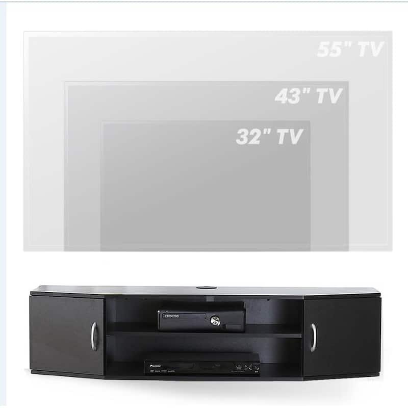 FITUEYES Wall Mounted TV Media Console Floating Desk Storage Hutch - 43.3