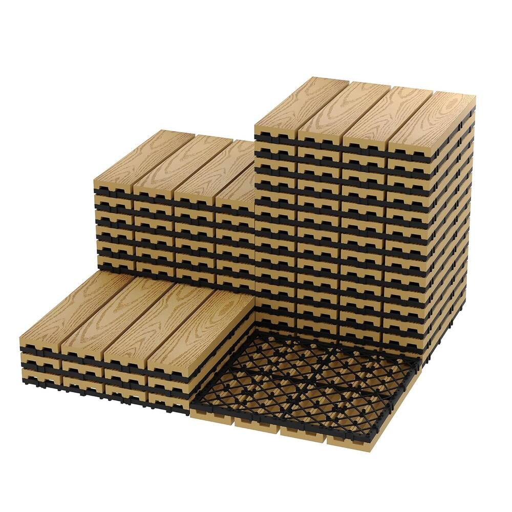 Interlinked-Style Composite Deck Tiles 12"x12"