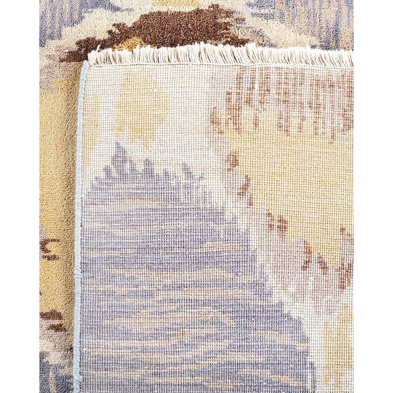 Ikat One-of-a-Kind Hand-Knotted Area Rug, Blue - 9' 1" x 12' 0"