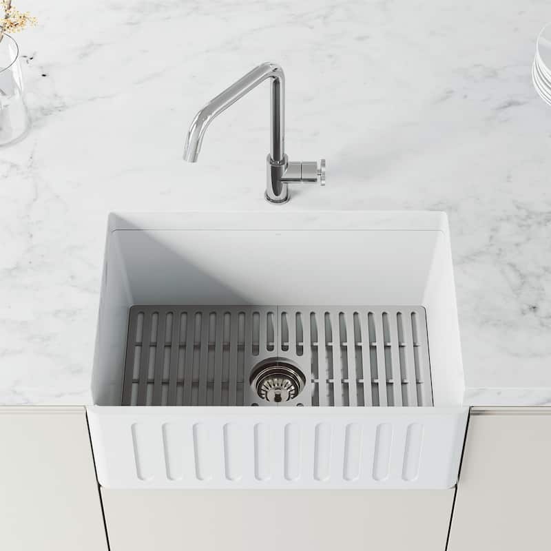 VIGO Cass Industrial 14" H Single Handle Kitchen Bar Faucet