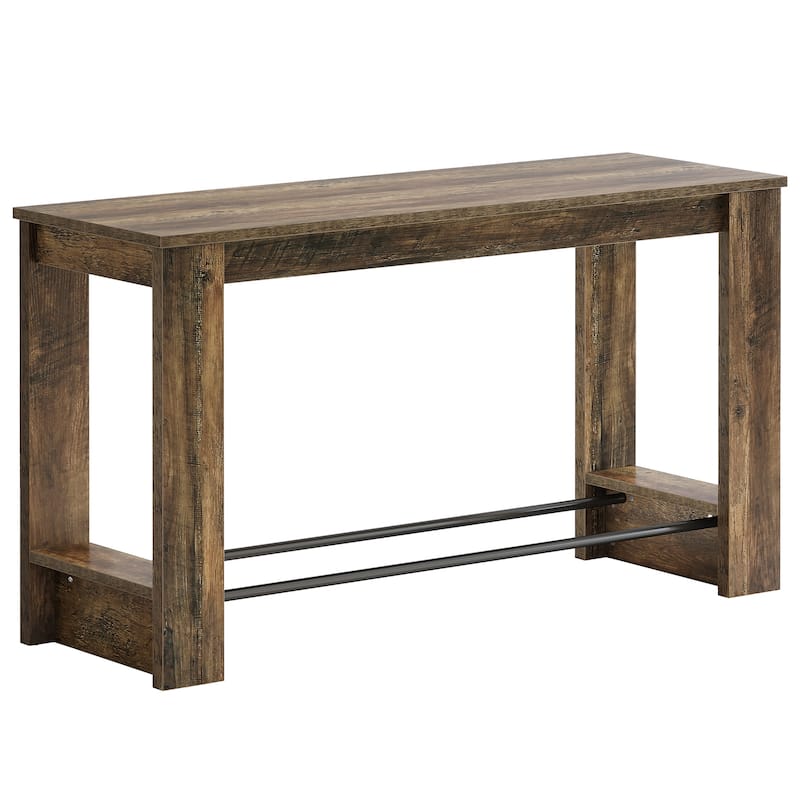 Counter Height Bar Table, Long Pub Table, Home Bistro Restaurant Bar Unit Kitchen Dining Room Accent Pub Desk