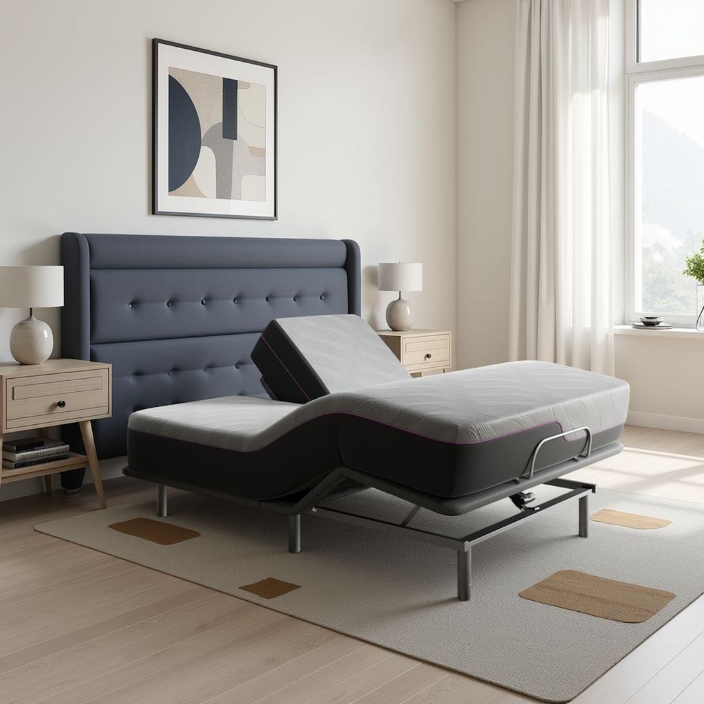 Queen Size Flex Top Memory Foam Mattress with Adjustable Base for Customized Comfort