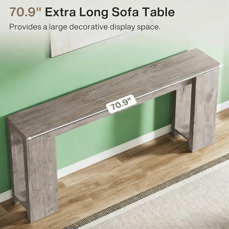70.9" Rustic Farmhouse Entryway Table with Spacious Surface