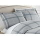 preview thumbnail 2 of 13, Vilano Ultra-Soft Plaid 3-piece Duvet Cover and Sham Set Grey - Full - Queen