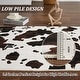 preview thumbnail 4 of 5, Cow Print Area Rug Bohemian Cowhide Pattern Natural Jute Round Rug for Living Room Bedroom