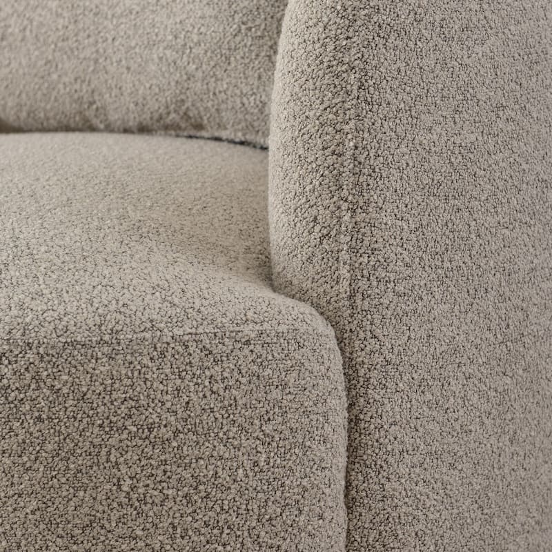 KINWELL 34" Wide Boucle Upholstered Sherpa Swivel Armchair (Set of 2)