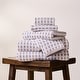 preview thumbnail 1 of 2, Caro Home Devon Six Piece 100% Cotton Bath Towel Set White Grey Linen