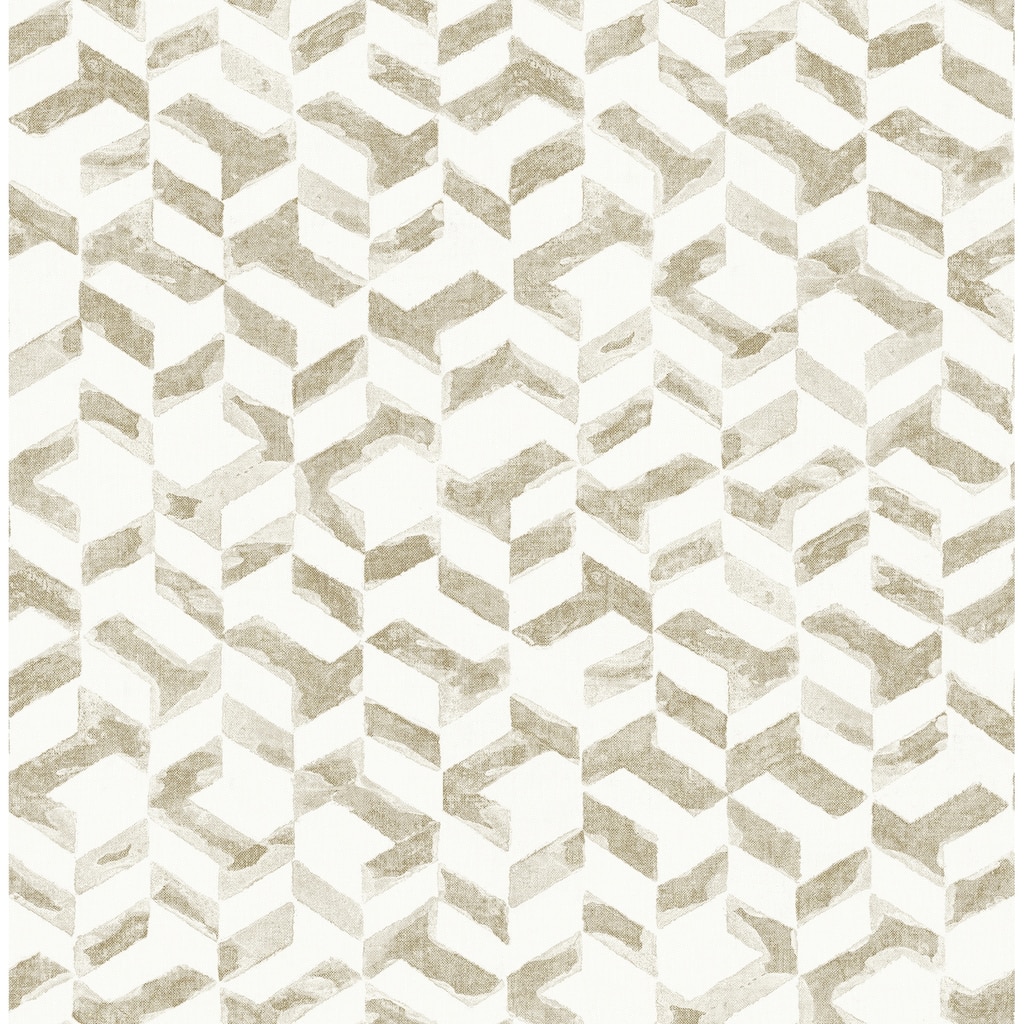A-Street Prints Instep Champagne Abstract Geometric Wallpaper