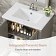 preview thumbnail 22 of 33, 24 Inch Solid Rubberwood Bathroom Vanity with Integrated Ceramic Sink & Soft-Close Hinges - 24"