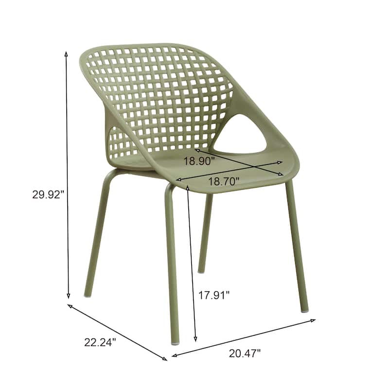 Christopher Knight Home - Modern Outdoor Dining Chair with Weather-Resistant Design - Set of 2