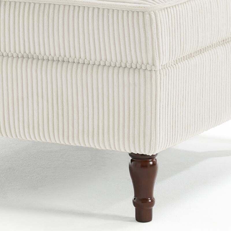 31.78" W Oversized Square Upholstered Storage Ottoman with Wooden Tray