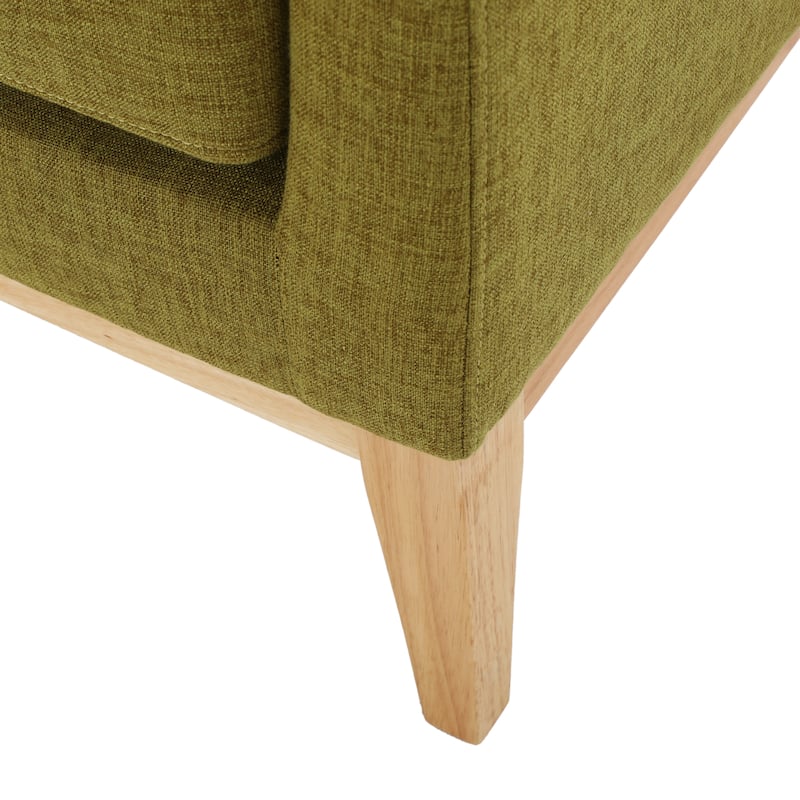 Green Modern 27.5" Upholstered Accent Chair with Wide Cushion and Wood Legs for Living Room