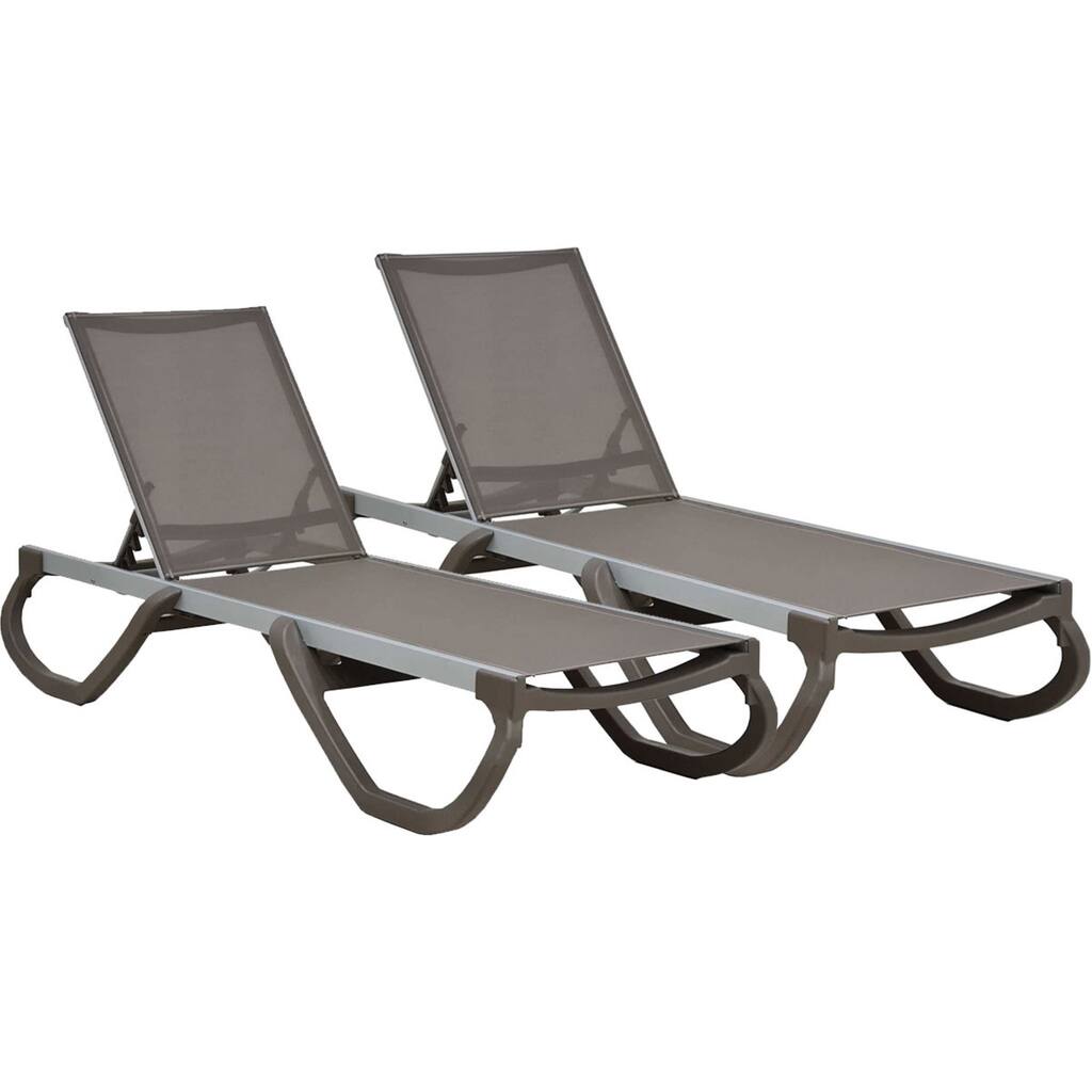 Panama Set of 2 Chaise Loungers-Cappuccino