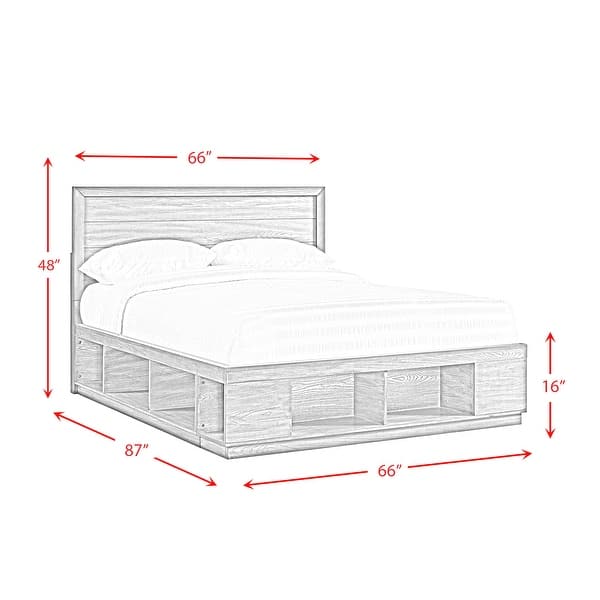 Picket House Furnishings Hollis Queen Storage Bed with Cubbies On