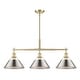 preview thumbnail 1 of 0, Yep by Golden Lighting Orwell 3-light Island Light in Brushed Champagne Brass and Pewter shade - Gold