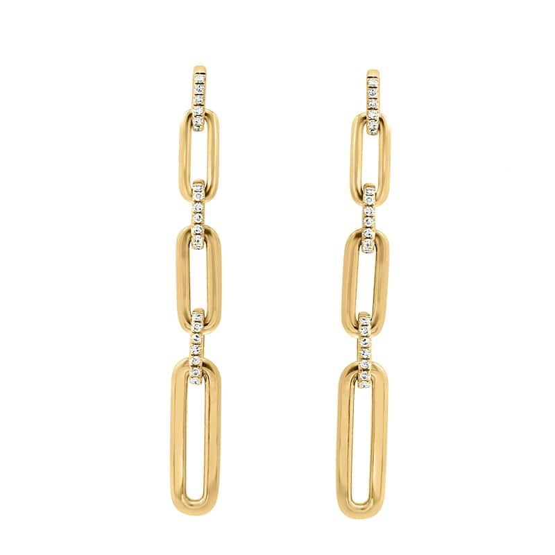 Effy Women's 14k Yellow Gold Diamond Chain Drop Earrings