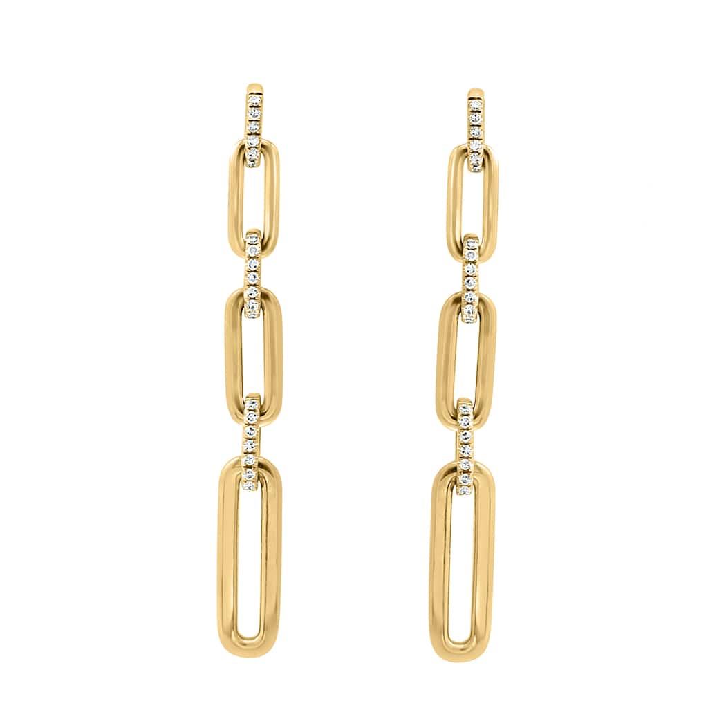 Effy Women's 14k Yellow Gold Diamond Chain Drop Earrings