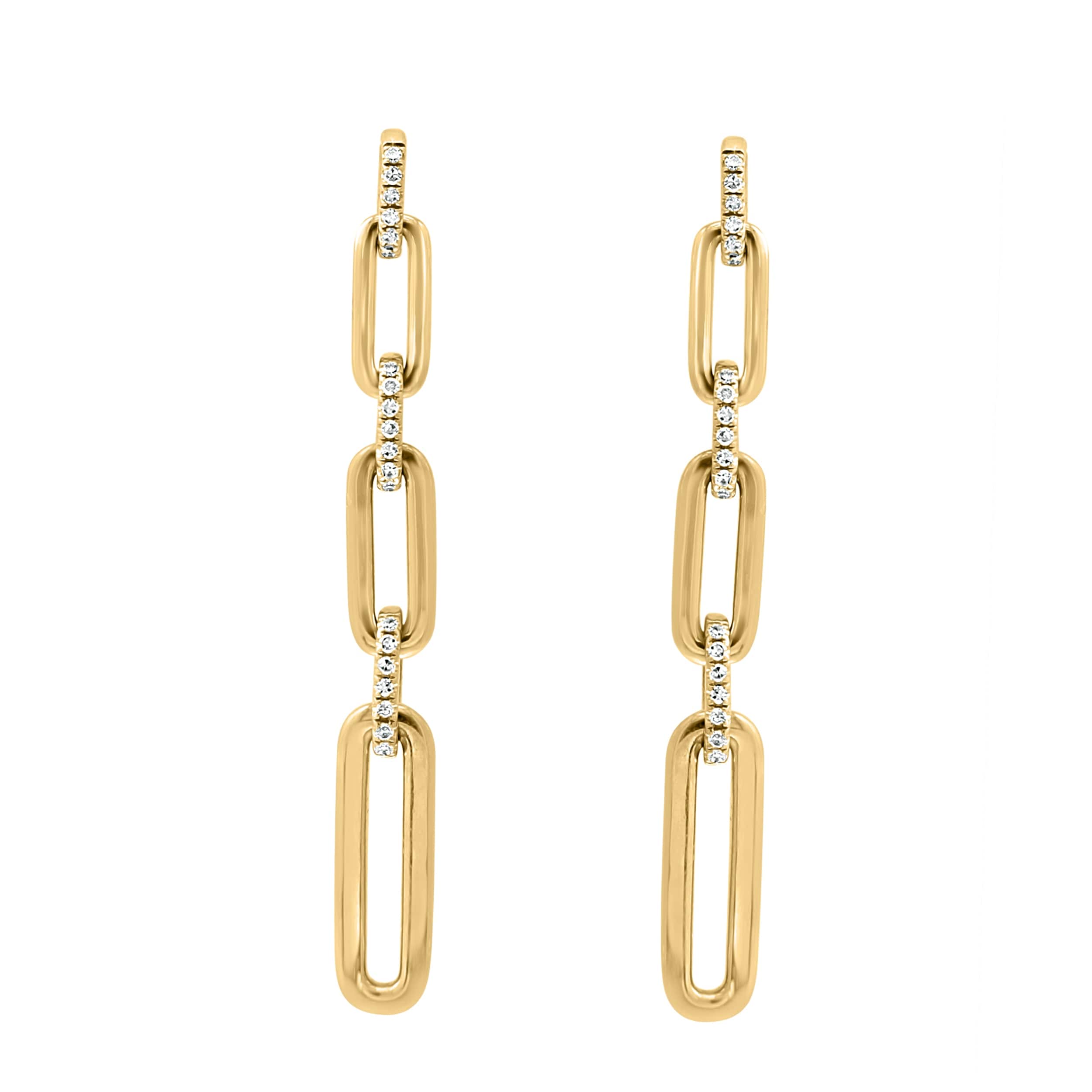 EFFY Women's 14k Yellow Gold Diamond Chain Drop Earrings