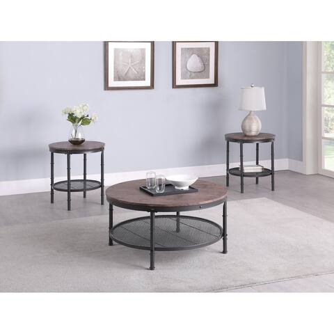 Coaster Furniture Emmanuel Weathered Brown and Black 3-piece Occasional Set