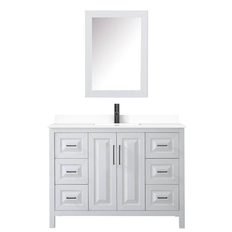 Daria 48 Inch Single Vanity, Cultured Marble Top, Medicine Cabinet