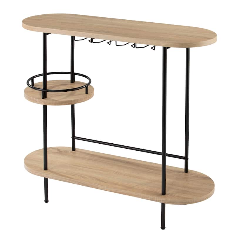 SEI Furniture Dagner Wine Bar Table w/ Glassware Storage
