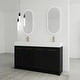 preview thumbnail 66 of 76, Plywood Freestanding Bathroom Vanity in Black Chestnut with Integrated Resin Sink